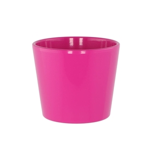 Ceramic Pot Pink Shiny 13cm