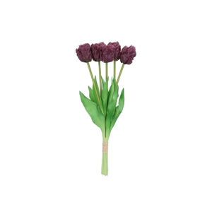 Silk Tulip Papagayo 5x Purple 39cm