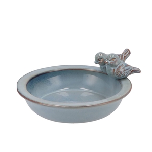 Bird Bowl Glazed Blue 28x5cm