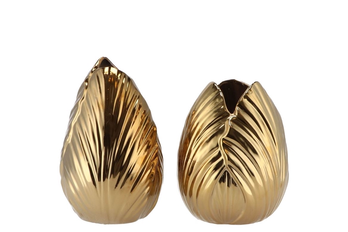 <h4>Menton Tulip Vase Shiny Gold 12x12x17cm Ass P/1</h4>