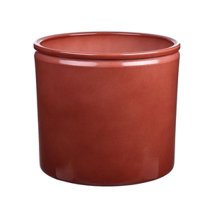DF03-883750200 - Pot Lucca1 d19.4xh17.6 brown glazed