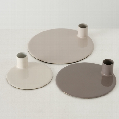 Candle holder Jaryn, Round, H Quantity in set: 1; 3,50 cm, Iron laquered, Grey iron laquered grey