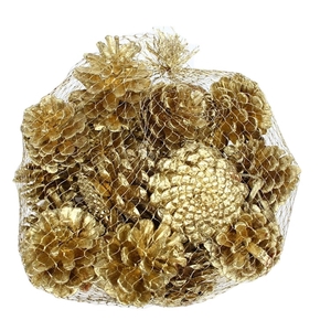 Pine cone 1 kg in net Gold
