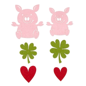 Decoration Pig/heart 2.5-6cm x24