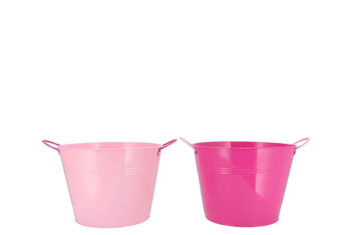 Zinc Basic Fuchsia/pink Ears Bucket 19x16cm