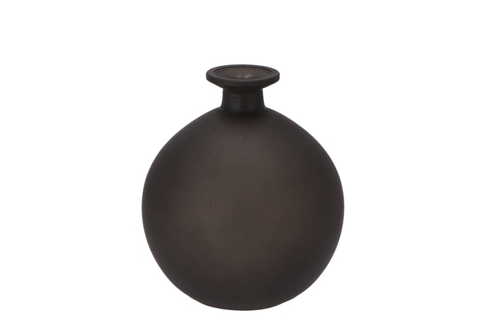 <h4>Dry glass black mat bottle sphere shaded 13x15cm</h4>