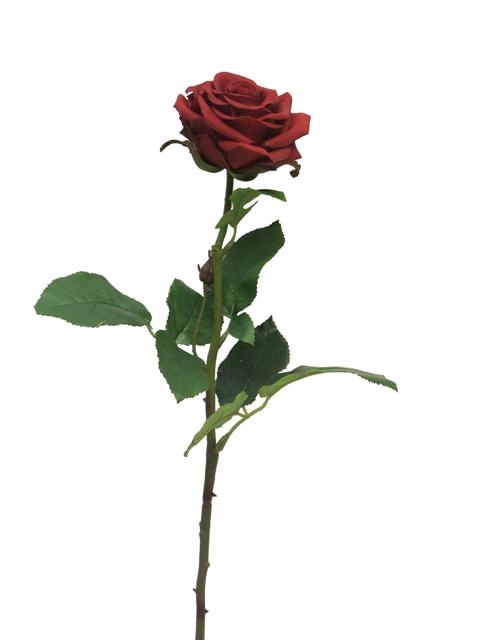 SILK FLOWERS - ROSA BROCELIANDE RED 65CM