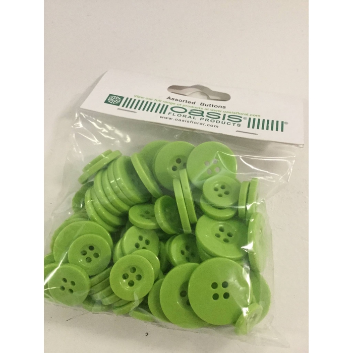 <h4>BUTTONS ASSORTED 3SIZES APPLE GREEN</h4>