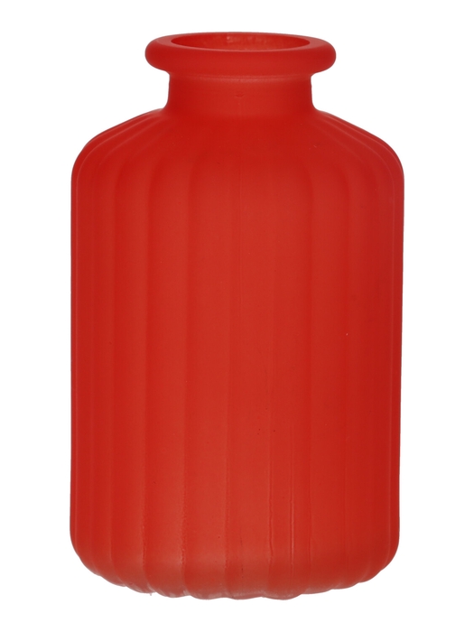 <h4>DF02-666111600 - Bottle Caro lines d3.5/6.2xh10 cherry red matt</h4>