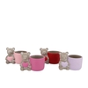 Bear Hearts Pink/red/lila Pot Ass 17x11x13