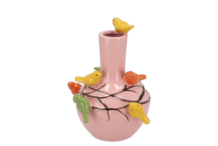 <h4>Bird Vase Light Pink Tube 20x25cm</h4>