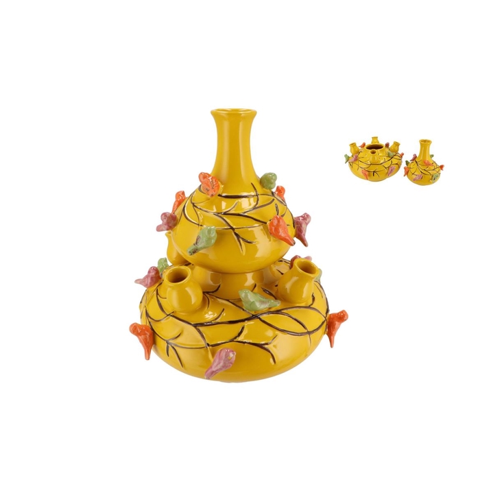 <h4>Bird Vase Yellow Bubbles 28x32cm</h4>