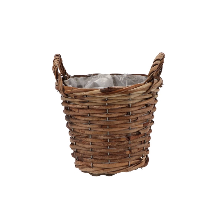 <h4>Rattan Basket Pot Round +ears 19x16cm</h4>