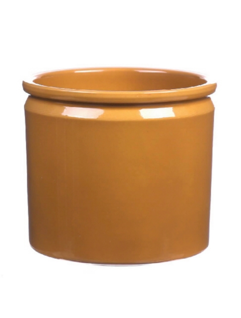 <h4>DF03-885092947 - Pot Lucca d14xh12.5 curry glazed</h4>