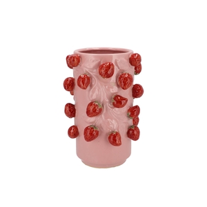 Fruit Strawberry Light Pink Cilinder 21x31cm