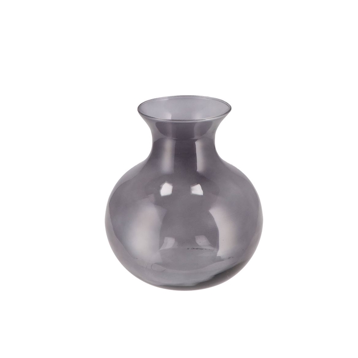 <h4>Mira Smoke Glass Cone Neck Sphere Vase 20x20x21cm</h4>