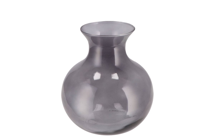 <h4>Mira Smoke Glass Cone Neck Sphere Vase 20x20x21cm</h4>
