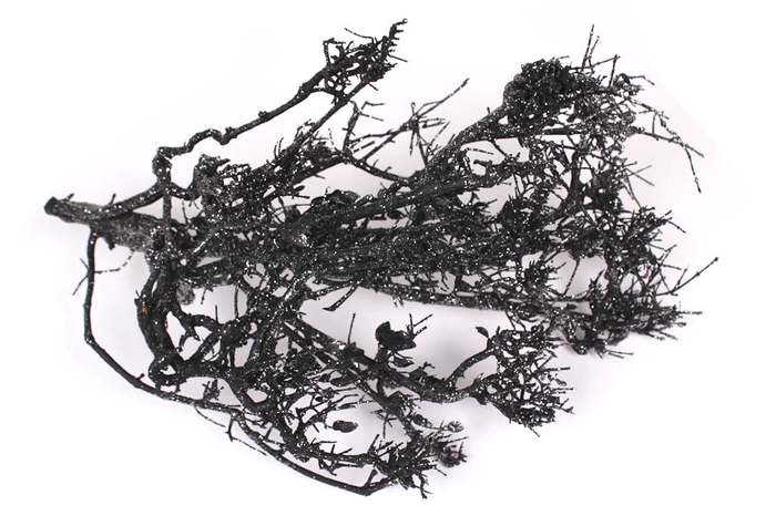 Bonsai twig 30-50cm p.pc Black + Silver Glitter