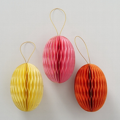 Decorative pendant Sander, 3 ass., Egg, H 12 cm, D 8 cm, Paper paper colour-mix
