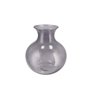 Mira Smoke Glass Cone Neck Sphere Vase 25x25x27cm