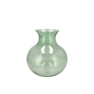 Mira Green Glass Cone Neck Sphere Vase 16x16x17cm