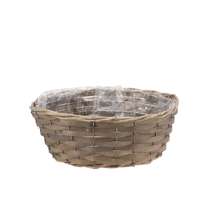 <h4>Wicker Bowl Basket Round Grey 30x12cm</h4>