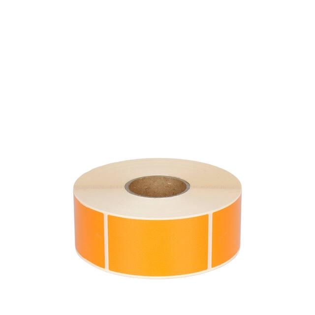 <h4>Stickers 40x70mm oranje - rol a 1000 stuks</h4>