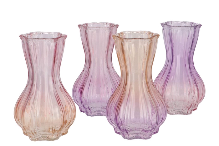 Bicolore Pretty Pink Garlic Vase Ass 13x20cm