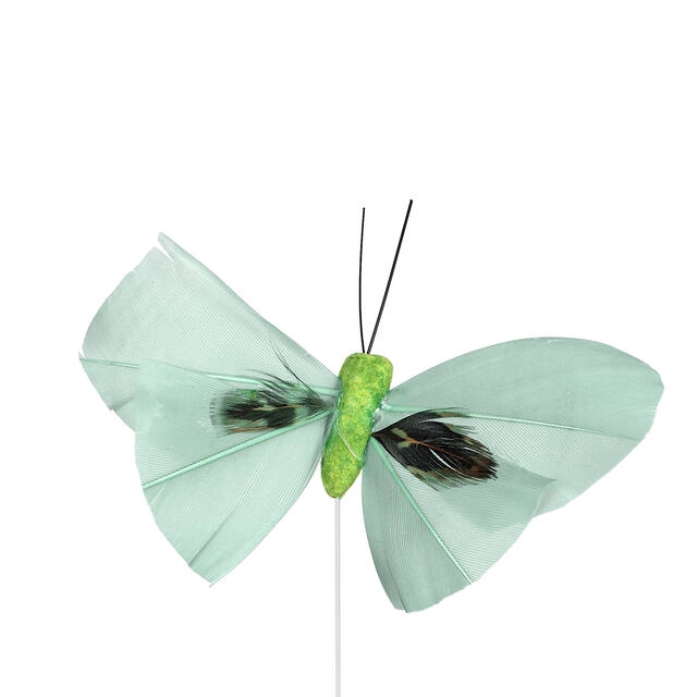 <h4>Bijsteker Butterfly 6x10cm+12cm draad 48 st. groen</h4>