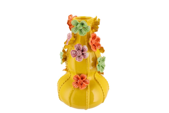 <h4>Flower Yellow Vase Bubbels 17x26cm</h4>
