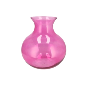 Mira Fuchsia Glass Cone Neck Sphere Vase 32x32x32cm