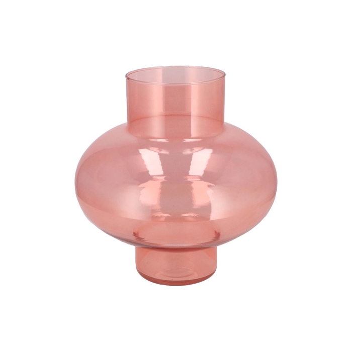 <h4>Mira Pink Glass Bulb Low Vase 30x30x30cm</h4>