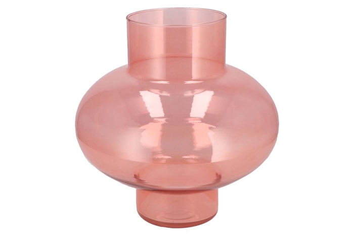 <h4>Mira Pink Glass Bulb Low Vase 30x30x30cm</h4>