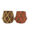 Venice Yellow/orange Basket Stitches Set2 25x25x30/15x16x23