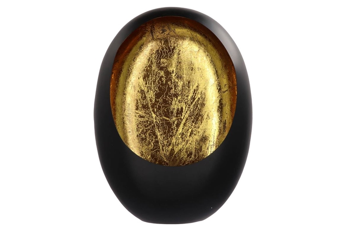 <h4>Marrakech black/gold egg t-light 31x14x40cm</h4>