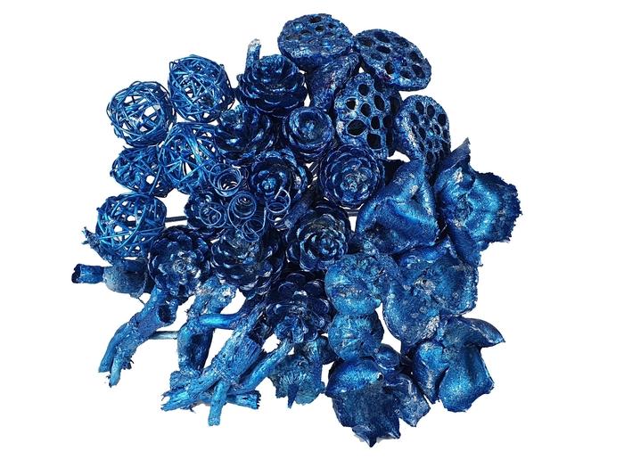 Bouquet Mix 40 stems Metallic Antique Blue + Glitter