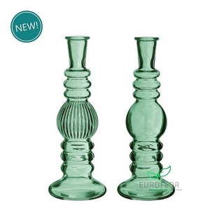 BOTTLE CANDLE FLORENCE D8,5 H23 GREEN