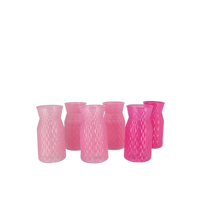 <h4>Diamond Pink Mix Vase Ass 10x14cm Nm</h4>