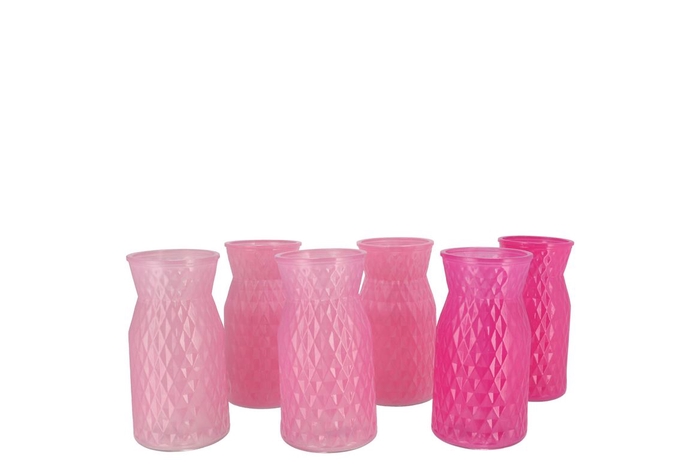 Diamond Pink Mix Vase Ass 10x14cm Nm