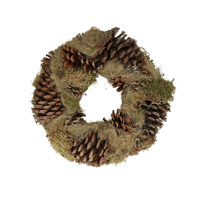 Wreath d25cm Pine cone moss