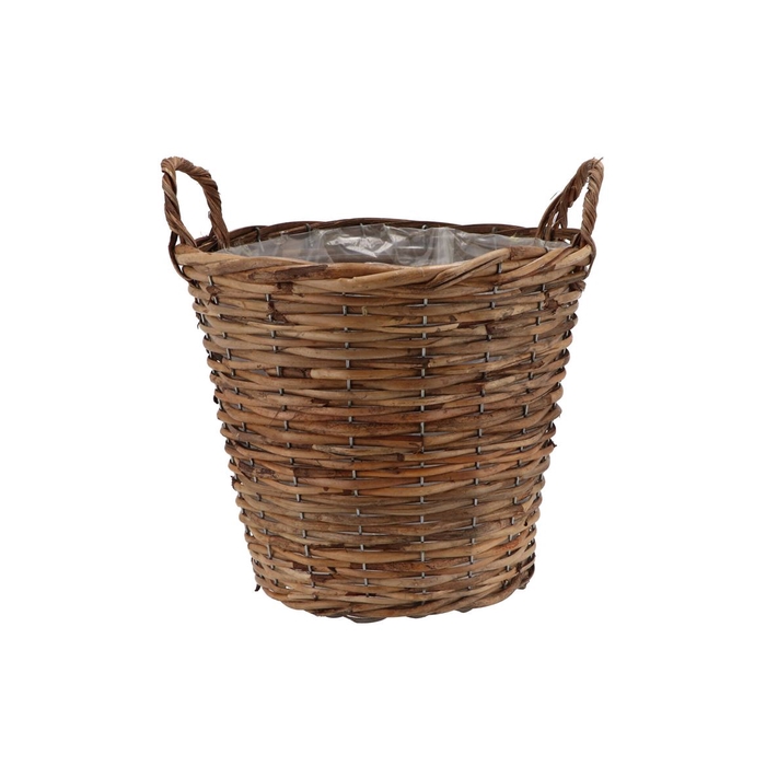 <h4>Rattan Basket Pot Round +ears 29x26cm</h4>