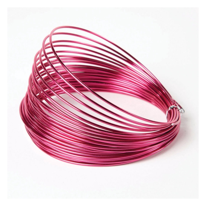 <h4>ALUMINIUM WIRE 2MM STRONG PINK 12M 100GR</h4>