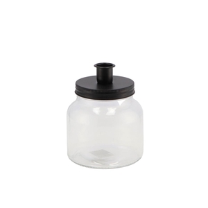 Candle Jar Black 11x11cm