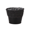 Wicker Basket Pot + Zinc Black 18x15cm Nm