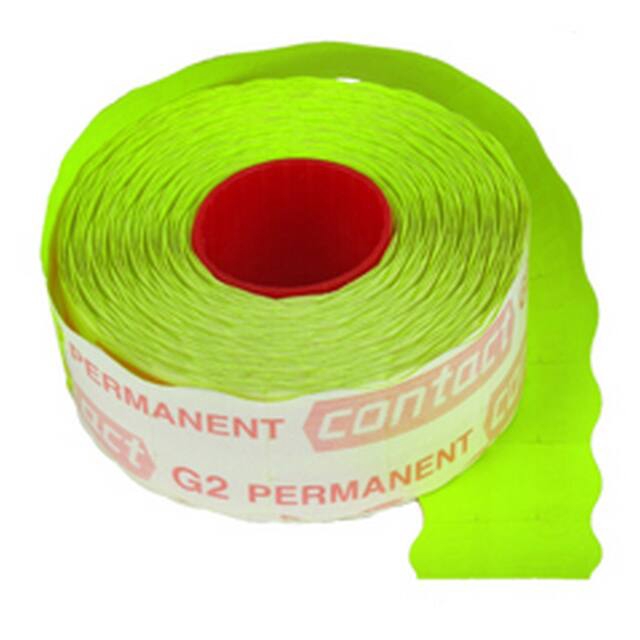 <h4>Price label contact permanent 26x12mm fluor green</h4>