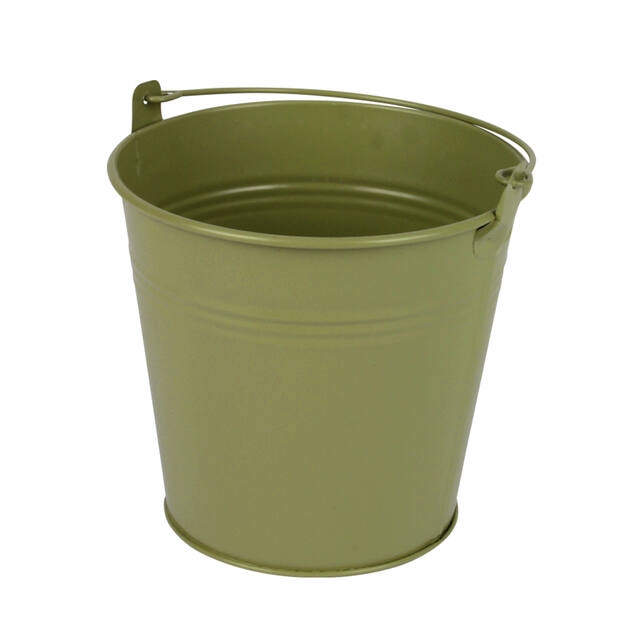 Bucket Sevilla zinc Ø13xH13cm - ES12 green matt