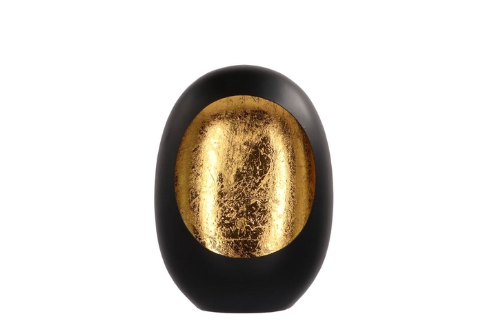 <h4>Marrakech Black/gold Egg T-light 17x9x24cm</h4>