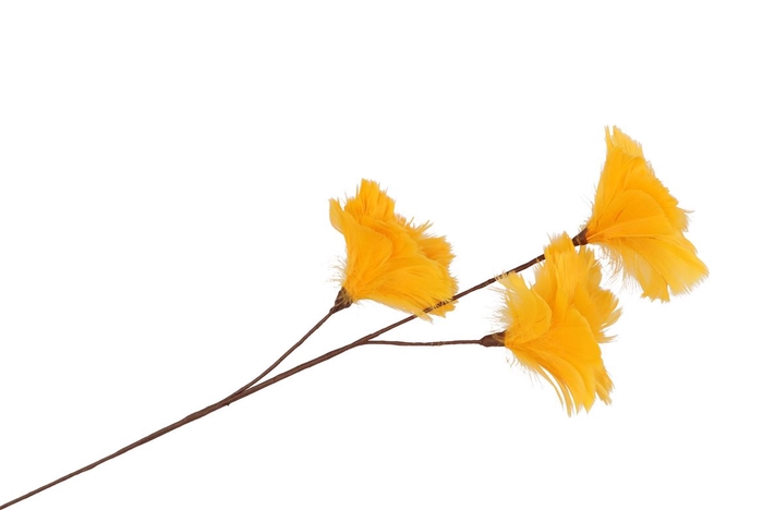 <h4>Silk Feather Flower Yellow 3 Op Steel 80cm Nm</h4>