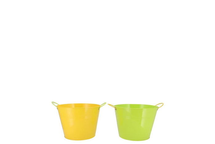 <h4>Zinc Basic Yellow/green Ears Bucket 10x9cm</h4>