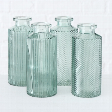 Vase Panja, 4 p., H 13,8 cm, Glass laquered, Sage green glass laquered sage green